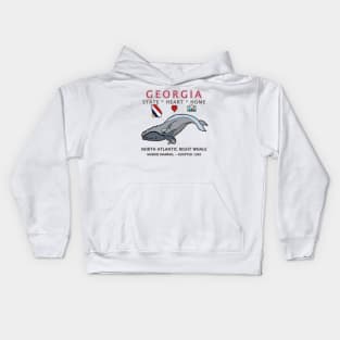 Georgia - North Atlantic Right Whale - State, Heart, Home - State Symbols Kids Hoodie